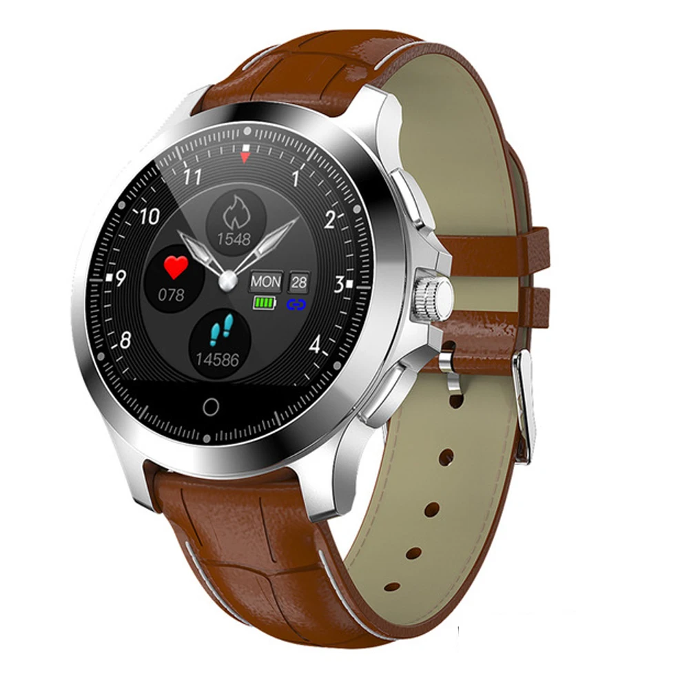 

W8 Smart Watch ECG+PPG Heart Rate Monitor Fitness Tracker Wristwatch IP67 Waterproof Smart Band Men Smartwatch Leather Watch