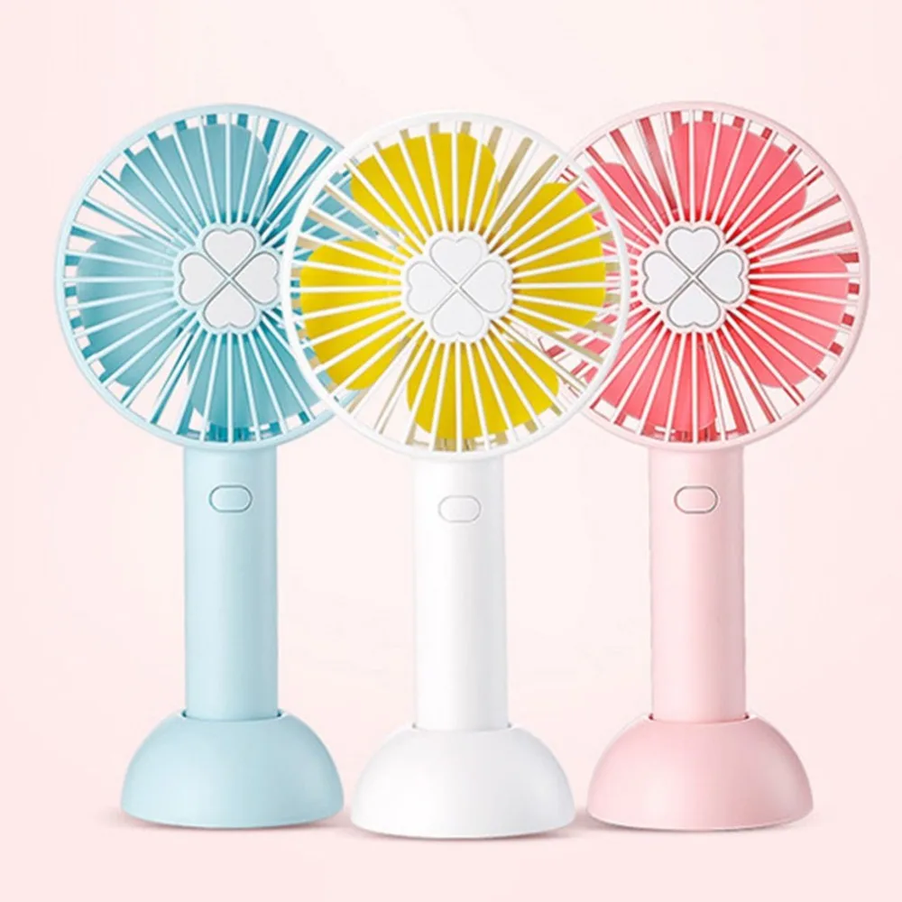 

New Arrival Handheld USB Fan 3-Speed Mini Rechargeable Clover Fan Portable with 2000mAh Battery Quiet Desktop Travel Cooling Fan