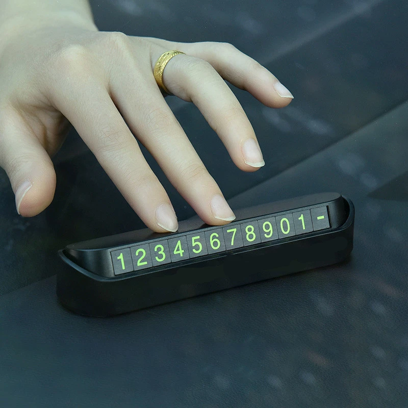 

Car Temporary Parking Card Phone Magnetic Number Card Plate Telephone Number Car Sun-proof Night Luminous Park Stop