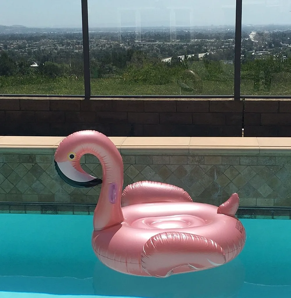Rose red pool floats flamingo (4)