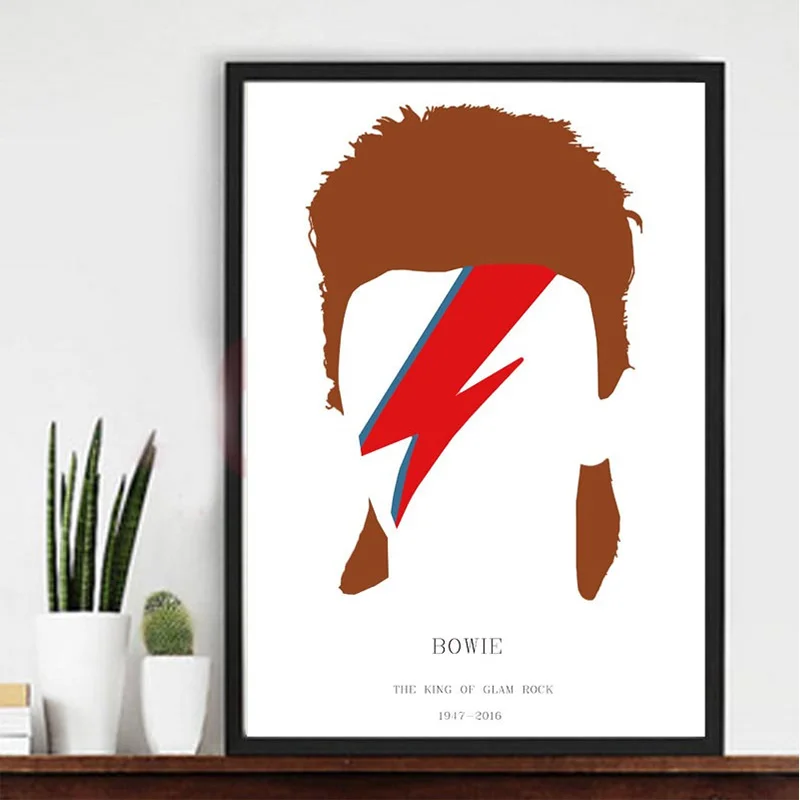 

DAVID BOWIE MEMORIAL Ziggy Stardust canvas printing Minimalist Poster Art wall pictures print picture no frame