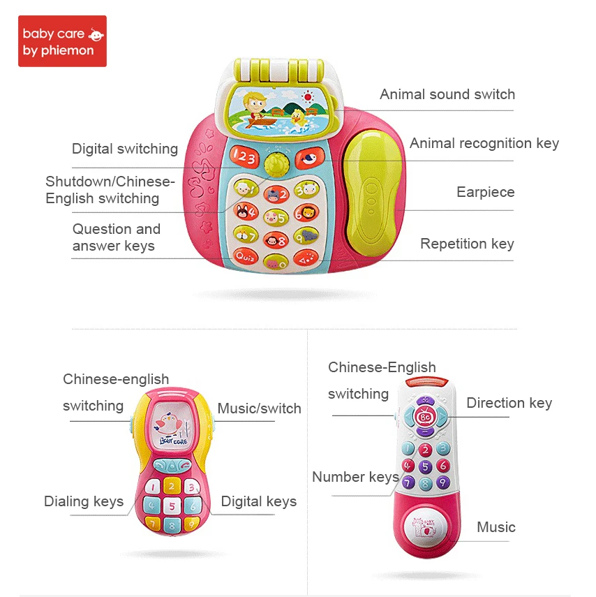 Детская Мобильная игрушка телефон Младенческая многофункциональная имитация музыкальный учебный телефон дистанционное управление стационарные развивающие игрушки