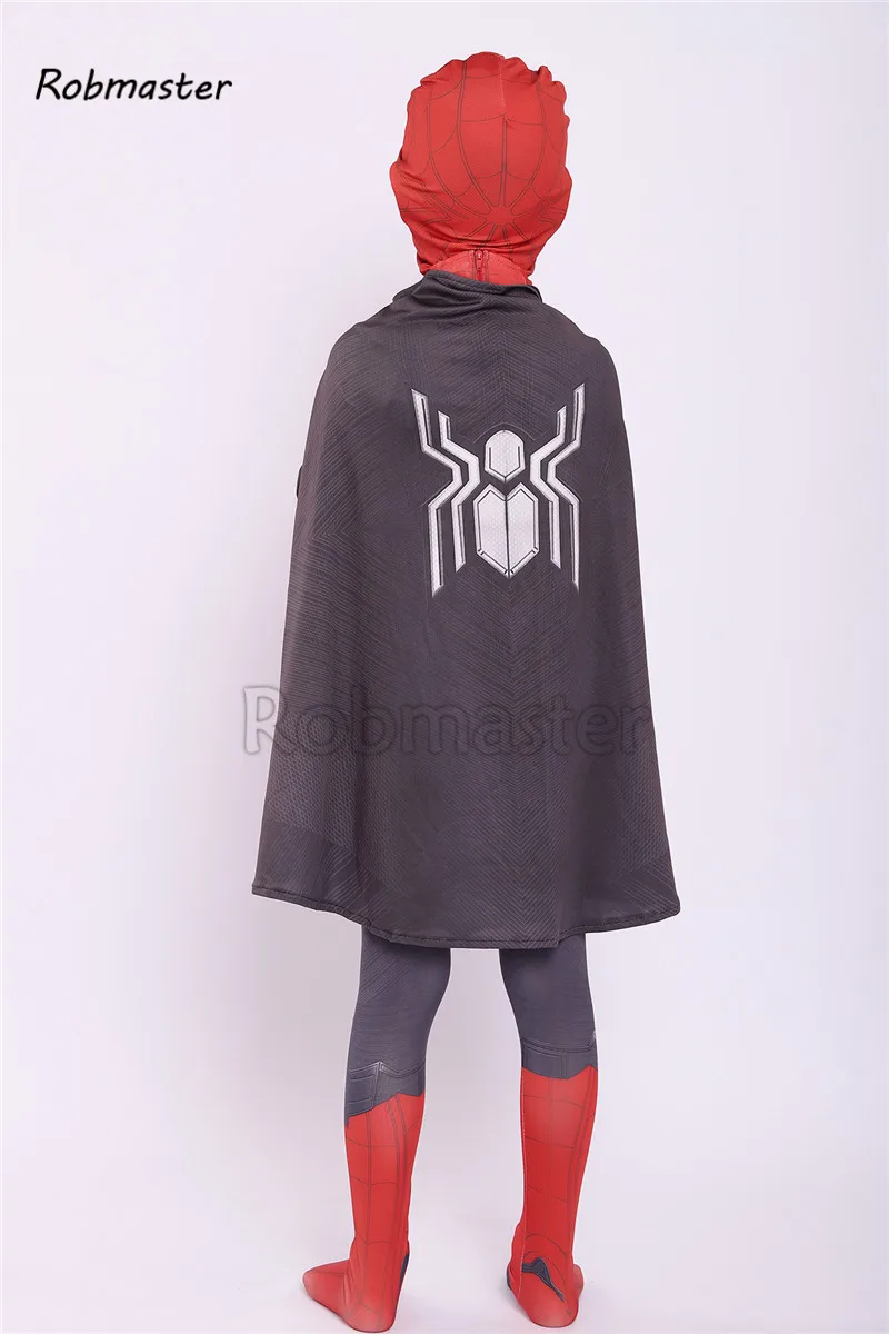 Детский маскарадный костюм Человека-паука Питера Паркера; костюм Человека-паука из фильма «вдали от дома»; накидка для хеллоуина супергероя; костюм зентай