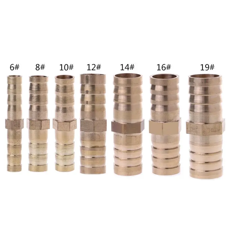

Hose Barb Union Splicer Brass Pipe Straight Connector Fitting For Gas Fuel Water