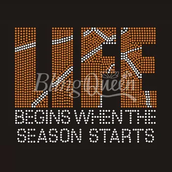 

BlingQueen 25PCS/LOT Korean Rhinestone Iron On Transfers Basketball Design