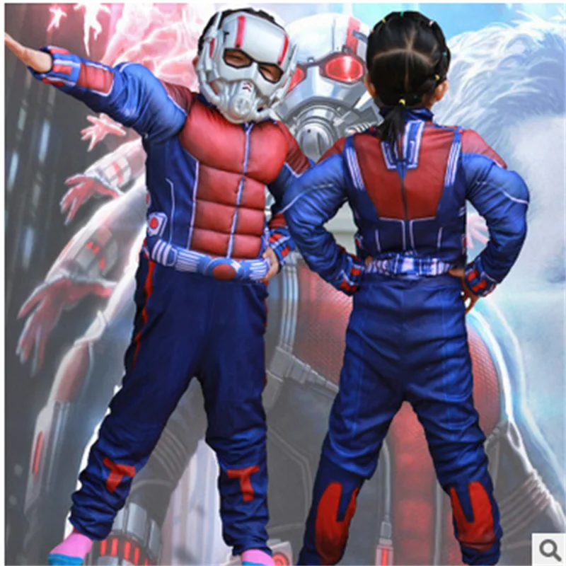 Детский костюм для мальчиков на Хэллоуин; костюм для выступлений в стиле аниме; детский Карнавальный костюм для костюмированной вечеринки - Цвет: Ant-man