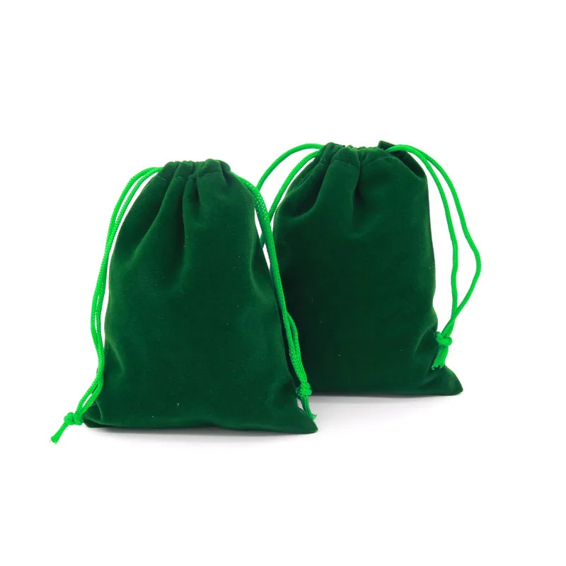 50 шт. 13x18 см бархатные сумочки мешочки с завязками ювелирные изделия дисплей контейнер для бисера сумки для хранения свадьба день рождения подарок на праздник сумки - Цвет: Зеленый
