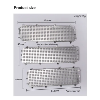 

1 Set Metal Window Protection Net for 1/10 RC Crawler Car ford VP VS4-10 RC Car Parts Left+Right+Rear Metal Window w/ Screws