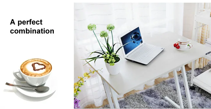 Simple desk tablestudent laptop computer desk household bookcase lazy table modern steel wooden desk -