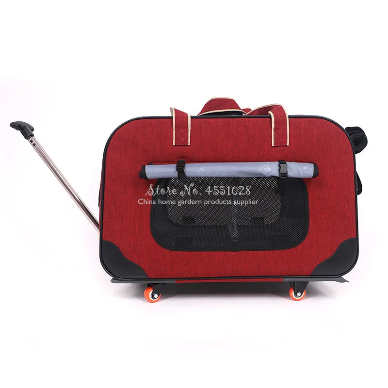 Тележка для домашних животных складная четырехколесная собака Тележка коробка кошка чемодан сумка дышащий закрытый рычаг панорамный Skylight супер дышащий