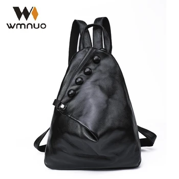 

Wmnuo Backpack Women Fashion Cow Leather For Girls School Bags Shoulder Bag Mochila Designer Travel Bag Casual Computer Backpack