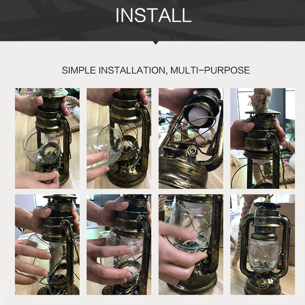 ヴィンテージ灯油ハンギングランプ,レトロなお守り,ロフト用吊り下げ