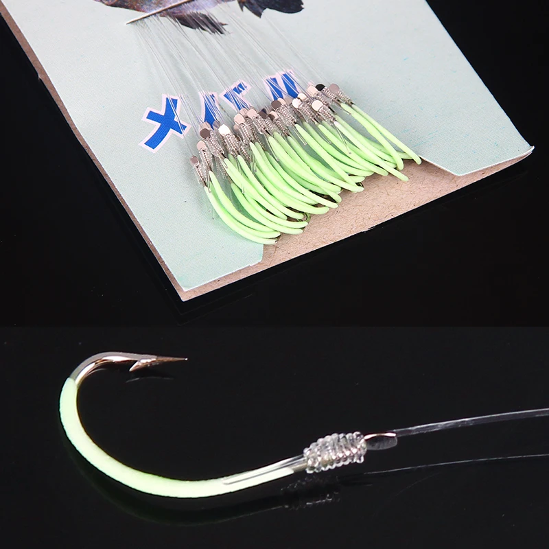SEAPESCA Высокоуглеродистая сталь светящиеся колючие крючки 30 шт./лот 12 18 # червяк для