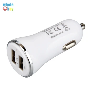 

200pcs/lot 5V/2.1A Universal Dual USB Car Charger/halo Car Charger for iPhone 4S 5S 5C 5G Samsung S3 S4 HTC