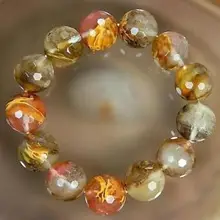 10 мм арбуз турмалин грановитая круглый бусины браслет