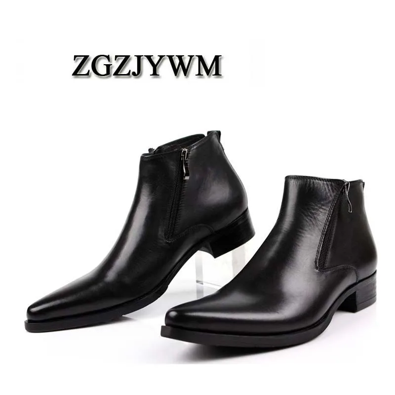 ZGZJYWM/Новинка; модельные туфли-оксфорды из натуральной мягкой воловьей кожи с острым носком из дышащей бычьей кожи; мужские ботинки