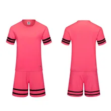 Pink men s training short sleevejersey breathable runningsets sportswear soccer team football kits adult DIY logo