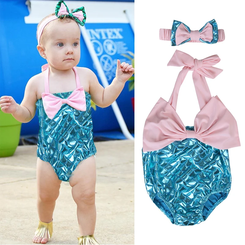 Summer Baby Kids Girls Little Mermaid Swimwear Swimsuit Bikini Set ...