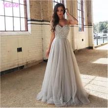 Sliver Rhinestones Long Prom Dresses Evening