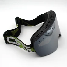 Серые линзы, черная оправа, лыжные очки с двойными линзами, UV400, анти-туман, большая Лыжная маска, очки для катания на лыжах, мужские и женские зимние сноубордические очки