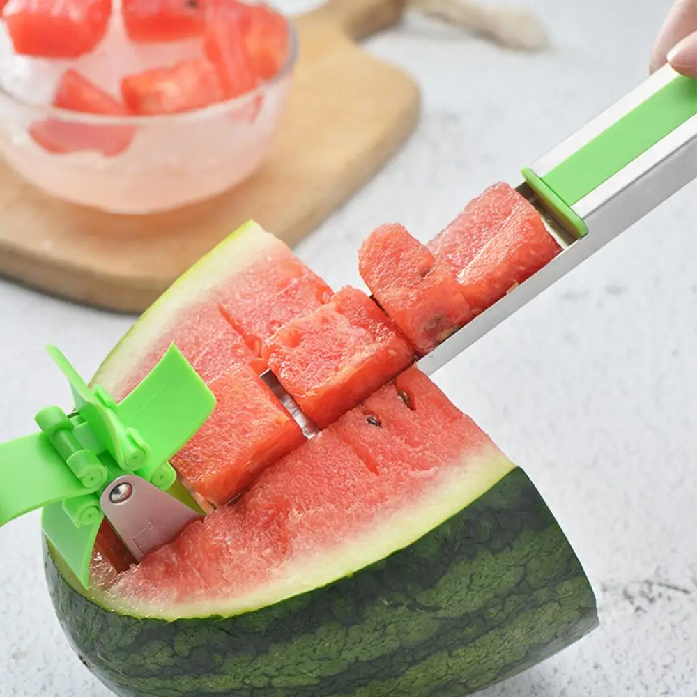 

New Stainless Steel Watermelon Slicer Fruit Knife Cutter windmill watermelon cube slicer