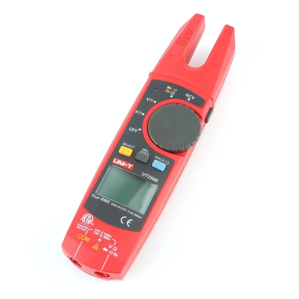 

Digital Fork Type Clamp Meter UT256B Auto Range 200A AC/DC Current True RMS with ohm Capacitance NCV Test Multimeter