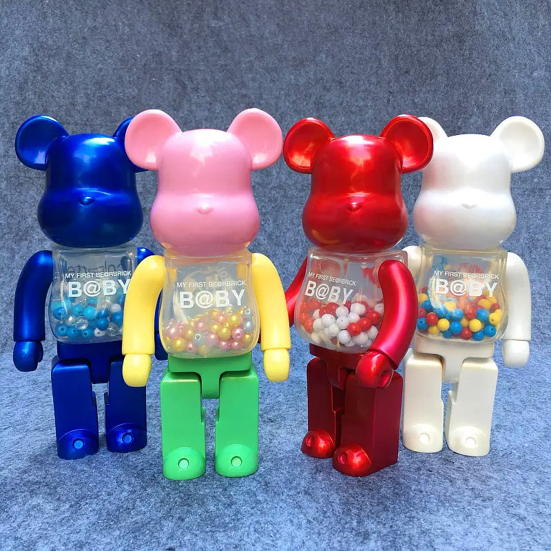 

400% 28CM My First Baby BE@RBRIC Cos Four-color DIY Graffiti Vinyl Action Figure Gloomy Bear Collectible Model Toy H138