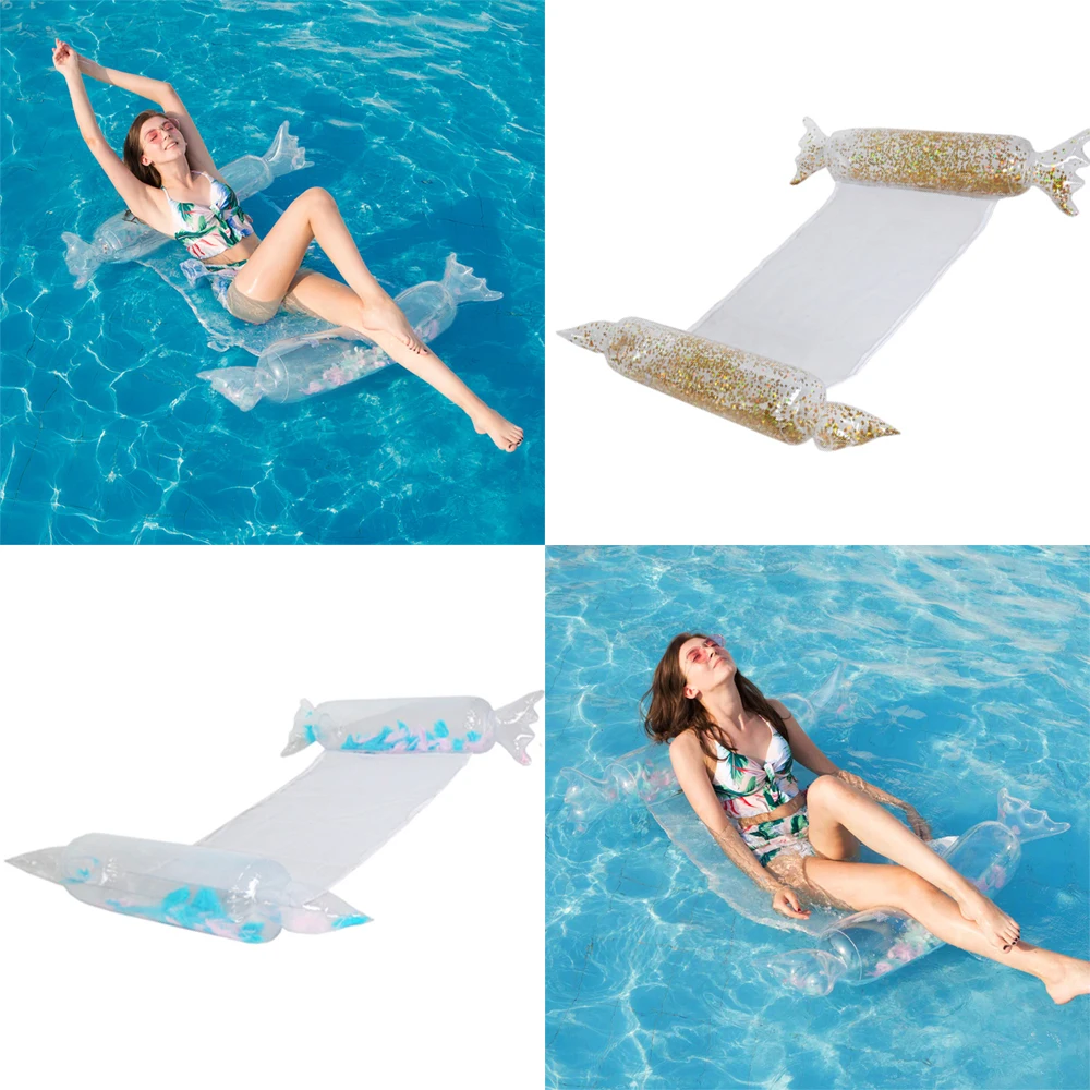 

New Candy Floating Bed Sequins Floral Swimming Pool Float Water Hammoon Lounge Swimming Pool Swimming Ring