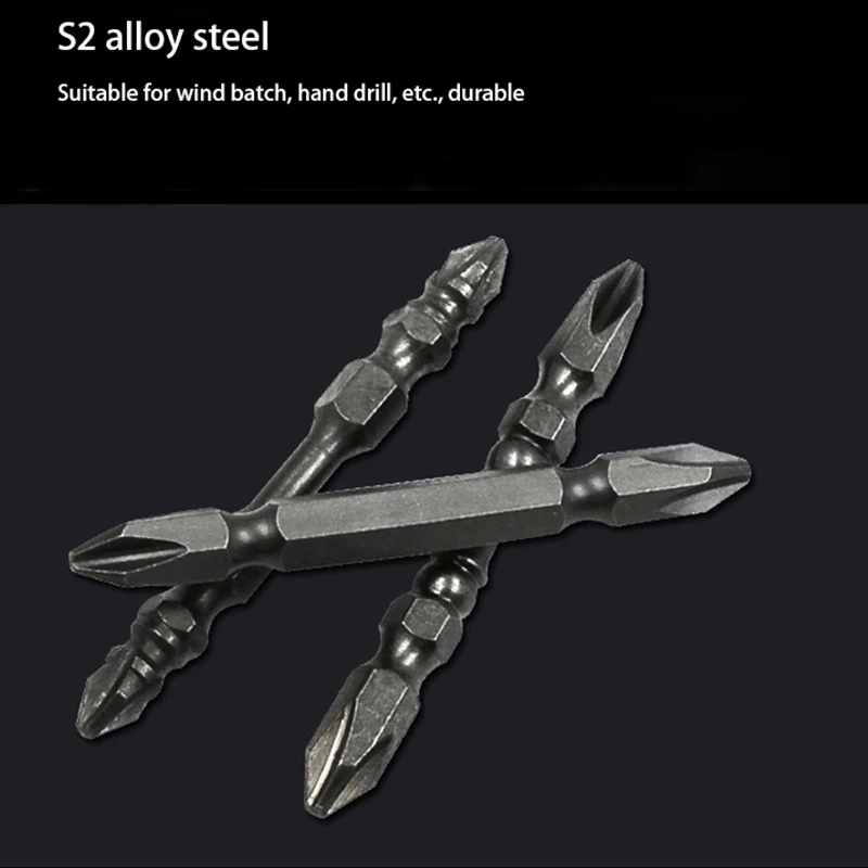 New S2 Alloy Steel 65MM 12G#14G Batch Double Head Cross Strong Magnetic Double-Knuckle Electric Screwdriver Bit Magnetizing - Image 6