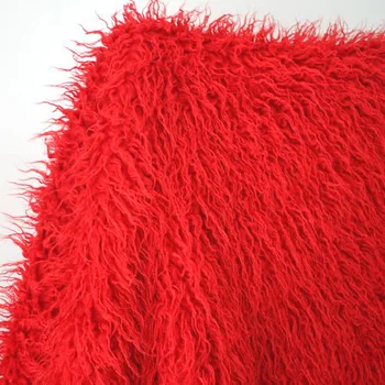 

Red Mongolian Curly Sheep Faux Fur Fabric Faux Vest Fur Coat Baby Photography Props Sold By The Yard Free Shipping