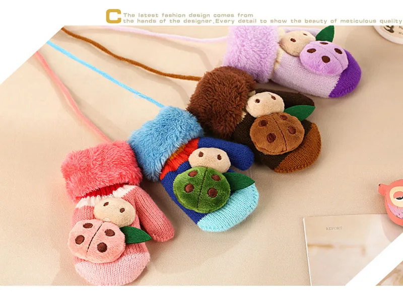  New 0-24 Months Baby Gloves boy Baby girl kids Knitted Gloves Winter Children Warm Rope Mittens Cotton Wool Mittens For Babies (5)