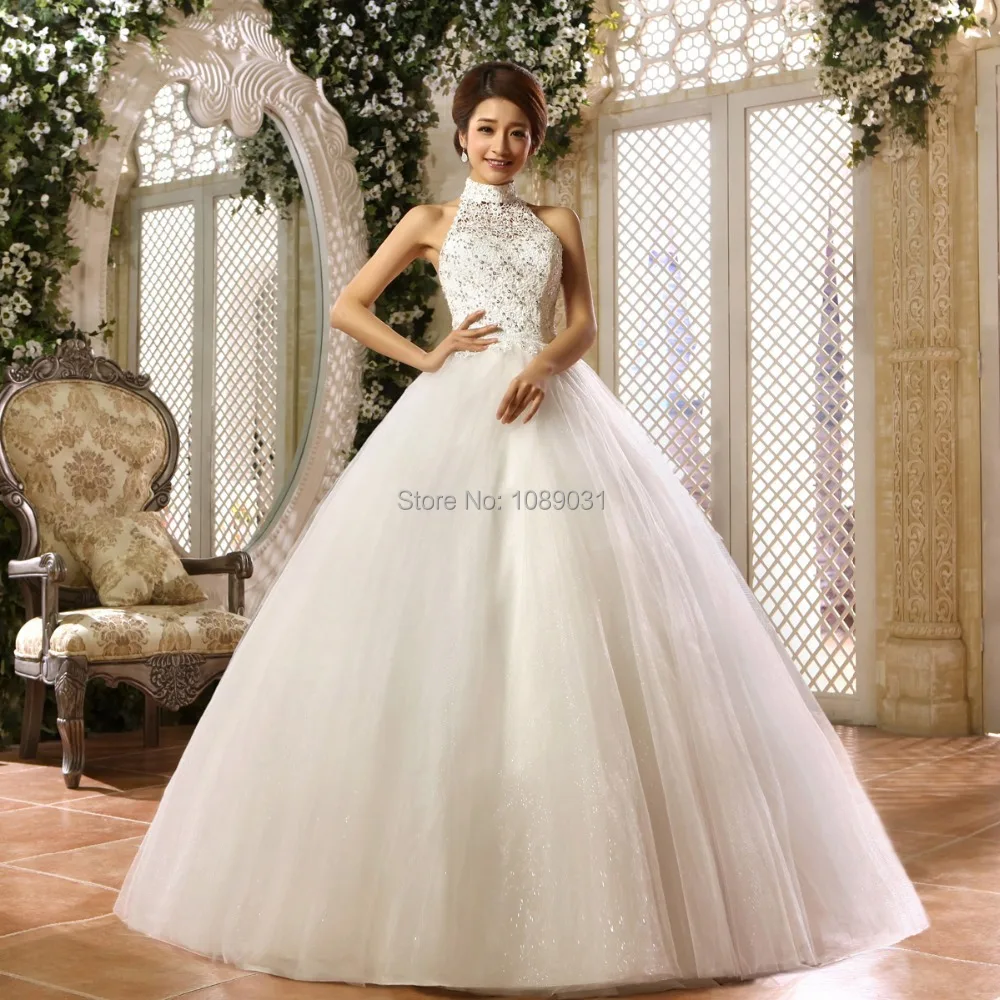 Wedding Halter Wedding Dress popular halter wedding dresses buy cheap 2017 new whiteivory beading elegant bridal gown princess ball formal