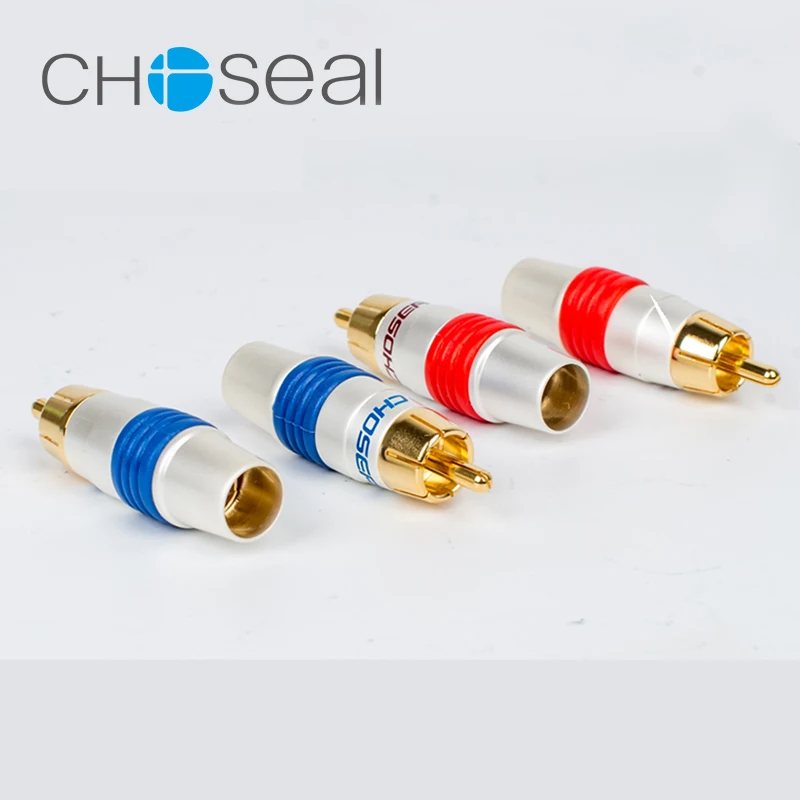 Choseal 30th anniversary QS6043 4Pcs/lot DIY RCA Plug Audio Cable RCA Male Connector Coaxial