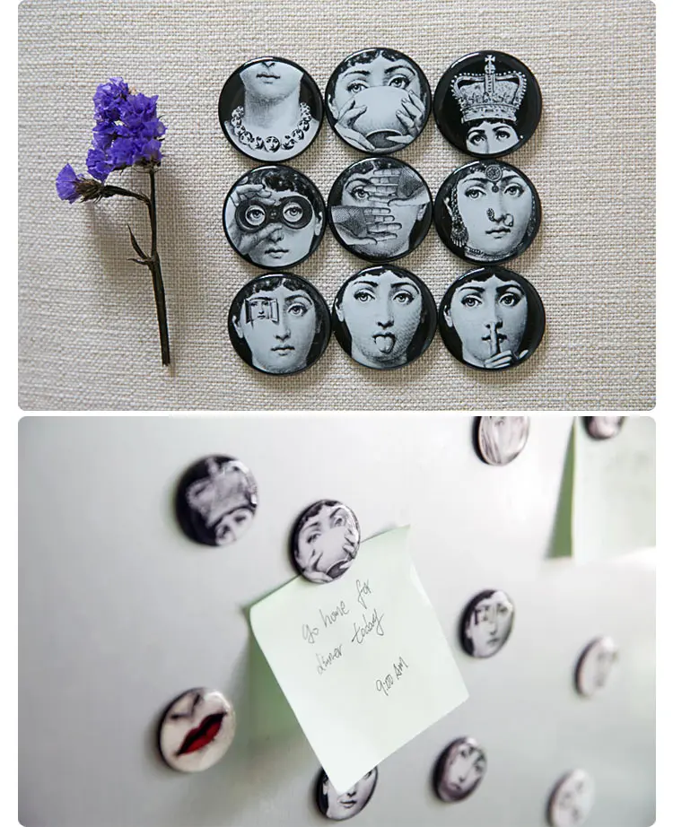 Home Decor Fornasetti Juguetes 9PCS/Set Souvenir Fridge Magnet Aimant Imanes Decorative Magnets