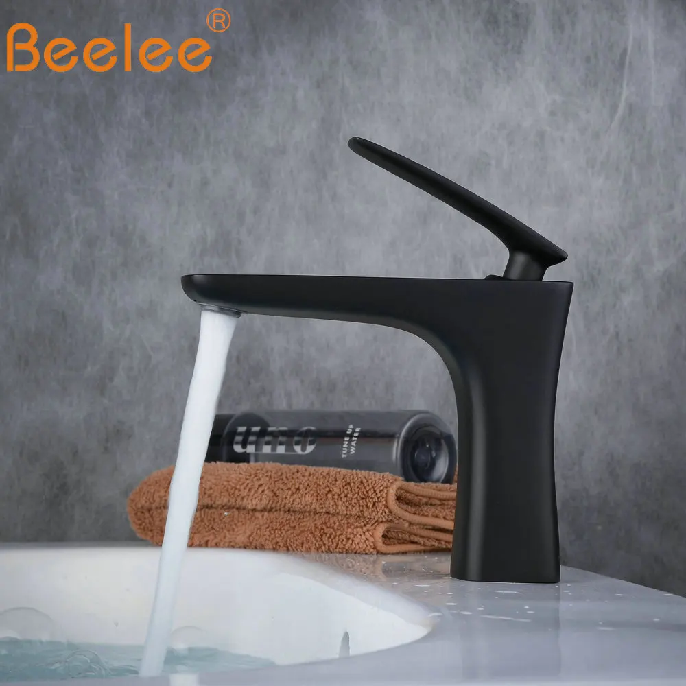 Beelee ванная комната краны смесителя черный счетчик топ раковина Нажмите