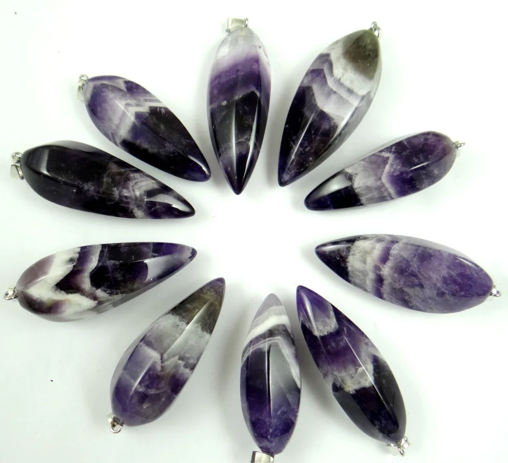 

Natural stone Purple Crystal Quartz Amethysts Unshaped shaped natural Gem stone Pendant for DIY Jewelry Making Necklace 1Pcs