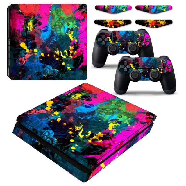 Colorful Paint Splatter PS4 Slim Vinyl Skin Decal Sticker Cover for