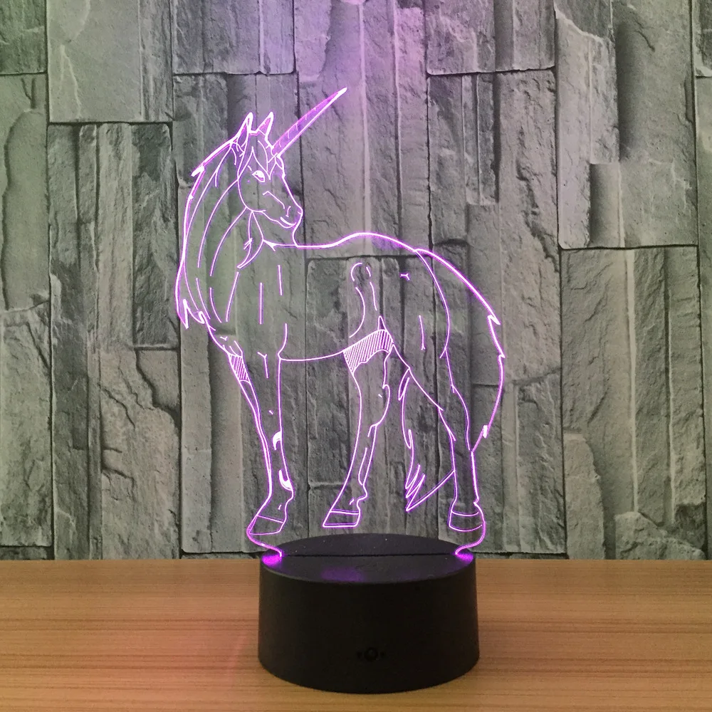  Unicorn 3d 7 Color Changing Night Light Licht Ligero Leger Kid Led Table Desk Lamp Lampe Lampa Lamp - 32839725918