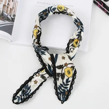 

Multi Style Small Square Scarf Lace Short Neckchife Lady Decorations Square Silk Scarves Faurn Women Work Satin Head Hair Wraps