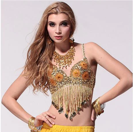 

Belly dance costumes senior sexy flowers tassel sequins belly dance bra for women belly dancing bra tops
