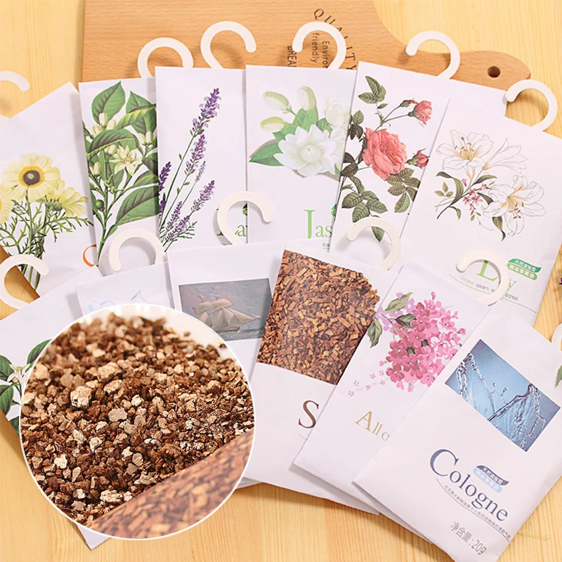 

Hot 1PC Natural Smell Incense Rose Jasmine Scent Bag Wardrobe home car Drawer freshener Sachet