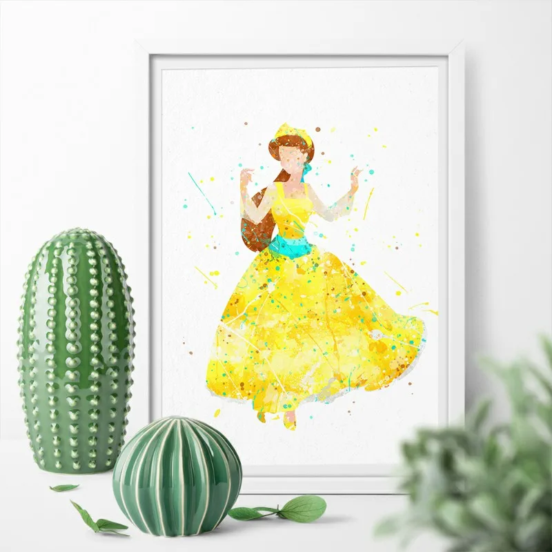 Акварельный мультфильм Anastasia принцесса милые настенные украшения для девочек Художественная холст с печатью постера декоративная наклейка домашний декор - Цвет: pic 2