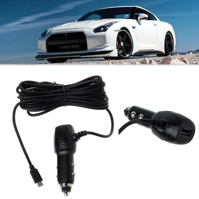 Мини/микро USB Порты и разъёмы 5V 2A автомобиля Зарядное устройство адаптер для Видеорегистраторы для автомобилей автомобиля зарядки ж/3,5 м кабель
