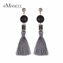 EManco Minimalista Moda Borlas Colgando Cuelga Los Pendientes de Gota de Joyería de Moda Regalo para Las Mujeres Elegantes de Cuentas de Madera Del Oído