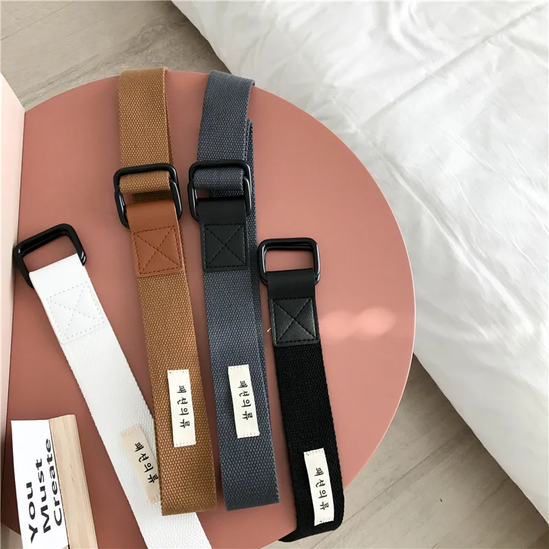 

4 Colors Mihoshop Korean Korea Women Fashion Accessories Chic High Street Letter Print Punk Belts White Brown Green Black