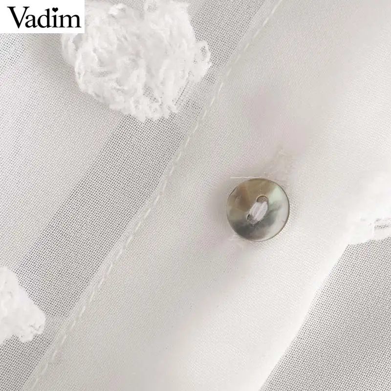 Женское элегантное платье vadim шифоновая однотонная белая Асимметричная блузка с длинным рукавом и отложным воротником на пуговицах Женская шикарная верхняя одежда для офиса LB221