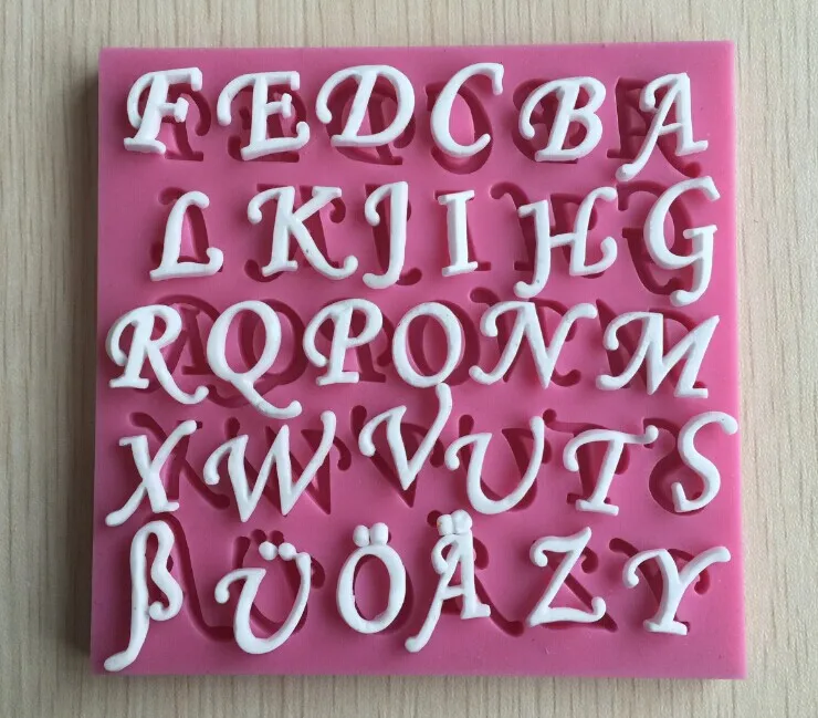 3D Russian Alphabet Letters Forma De Fondant Silicone