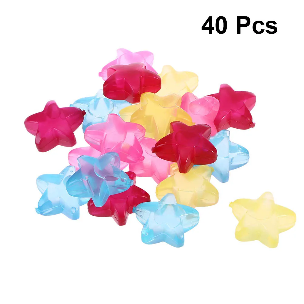

40pcs Plastic Ice Cube Reusable Chilling Star Shaped Quick-Frozen Cube Cooling Drinks Block Cubes for Juices Soda Cocktails