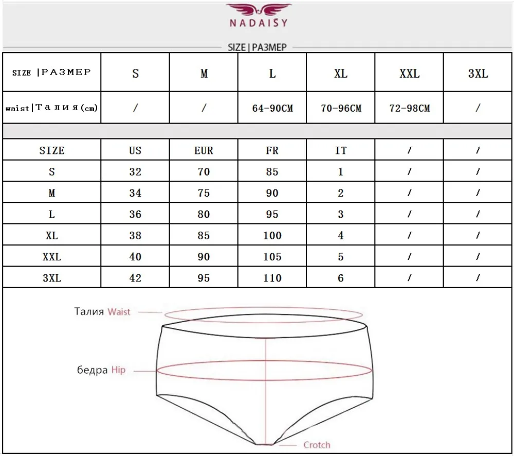 Nadaisy плюс размеры Нижнее белье женские трусики хлопок Высокая талия белье строка кружево сетки прозрачное трусики для женщин женские стринги