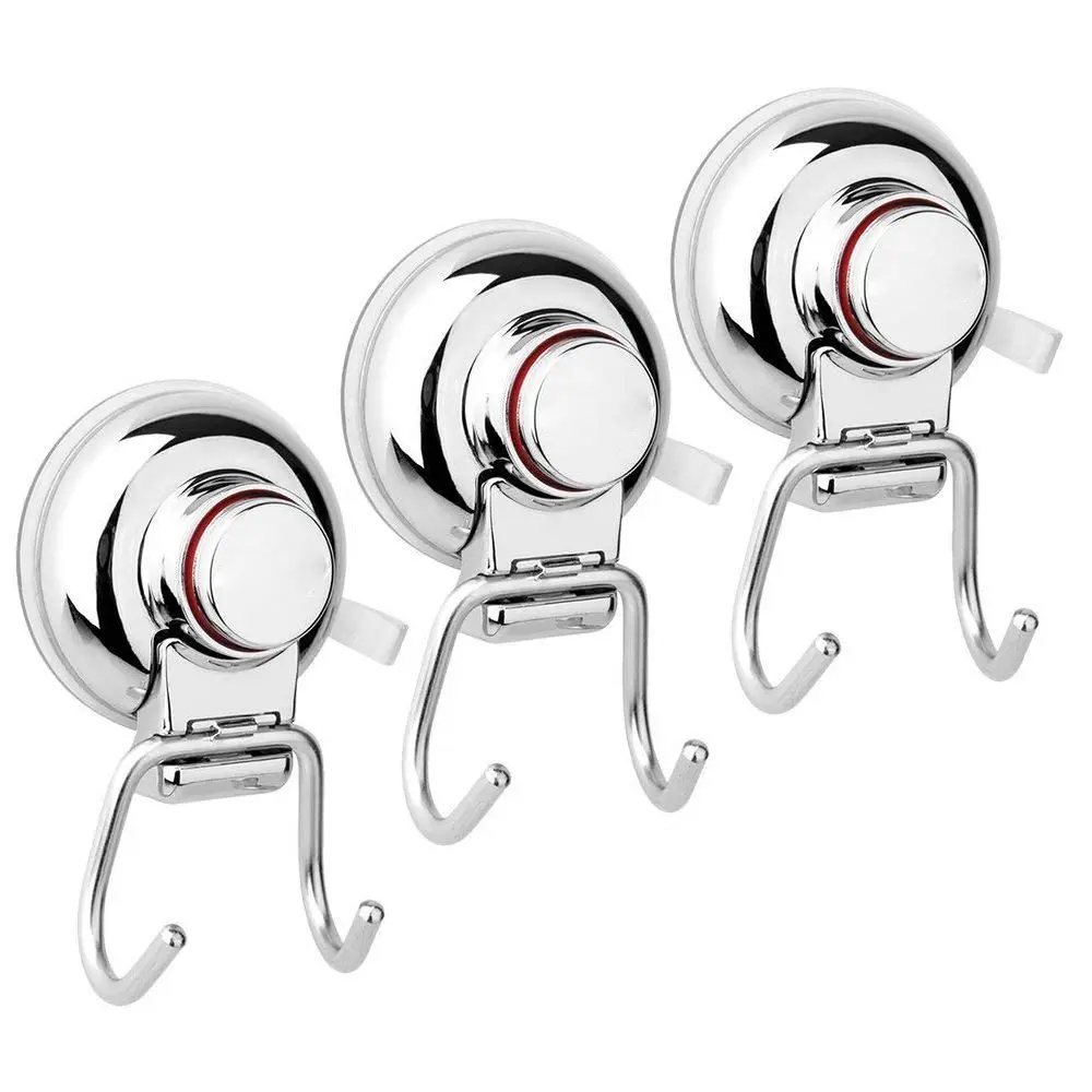

Suction Cup Hooks Powerful Vacuum Holder Bathroom Shower Kitchen Removable Hooks Hanger for Bath Robe Towels Coat - 304 Stai